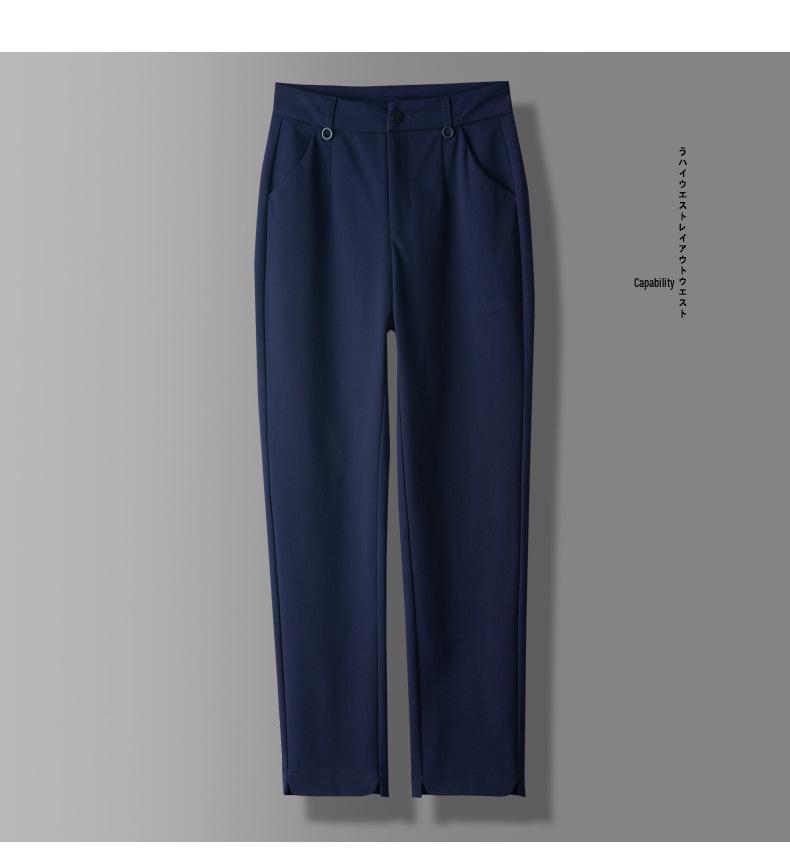 Women's High-Waisted Slim-Fit Straight-Leg White Pants for Summer