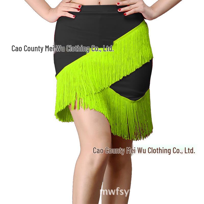 Adult Tassel Irregular Mini Skirt for Latin Dance Performance