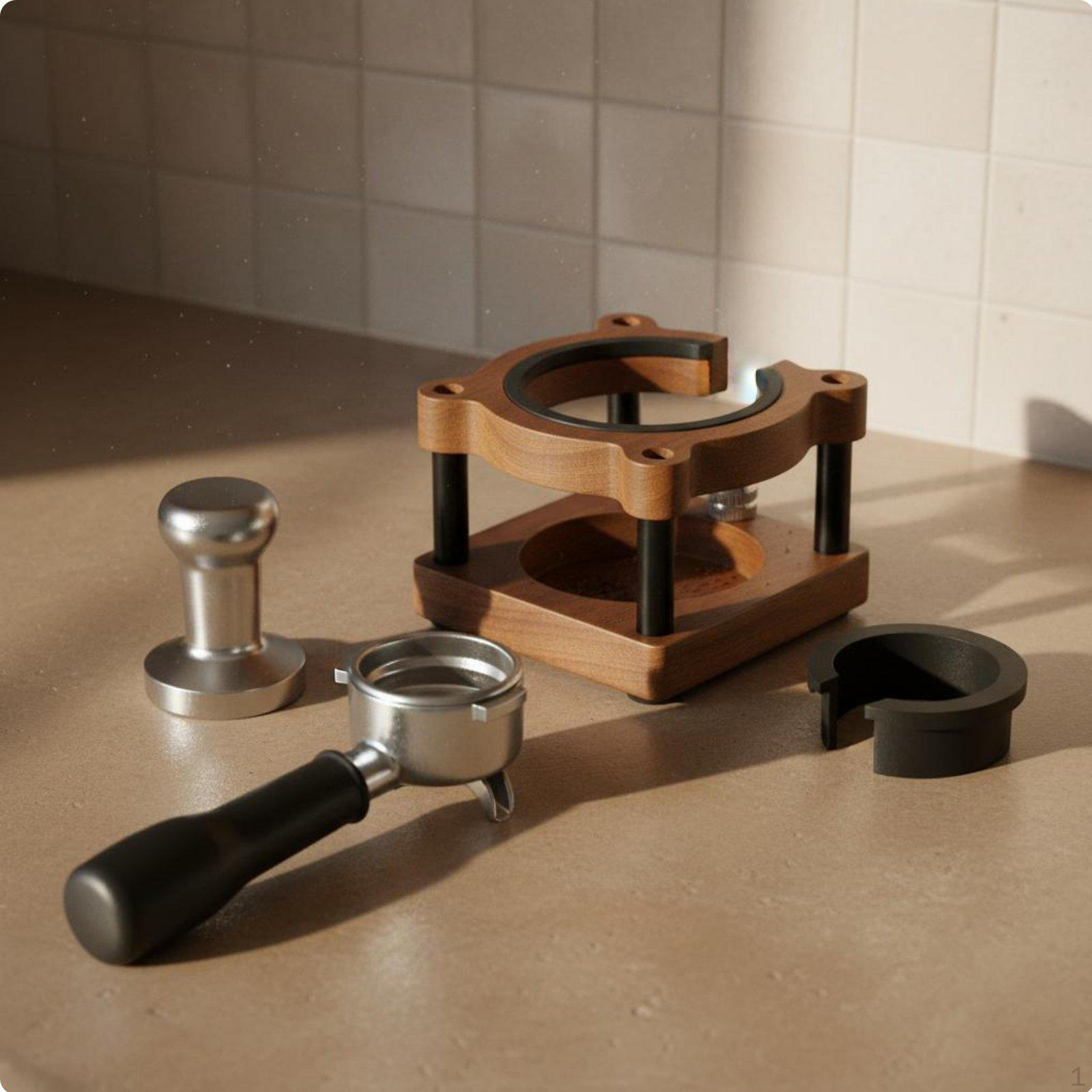 Pressing Station Solid Wood Wooden Espresso Multifunctional Storage Coffee Tamper