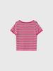 GENERALIDEA Multi-Stripe U-Neck Half Knit [Pink] / Wbe2L05542