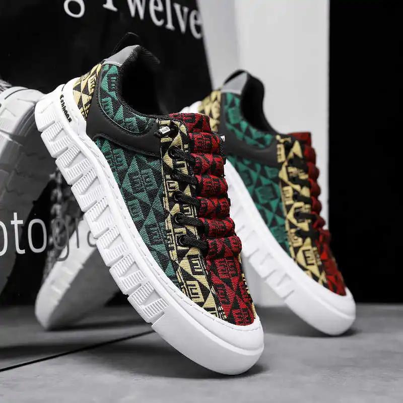 With Ties Thick Bottom Black Shoes For Men Flats Mens Boot Men's Autumn Sneakers Sport Sapateni Trends Top Quality Twnis