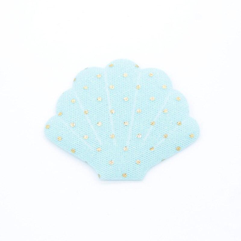 10Pcs 76*58mm Glitter Dot Print Shell Padded Appliques for DIY Cake Topper & Baby Headwear BB Clip Accessories Decor Patches