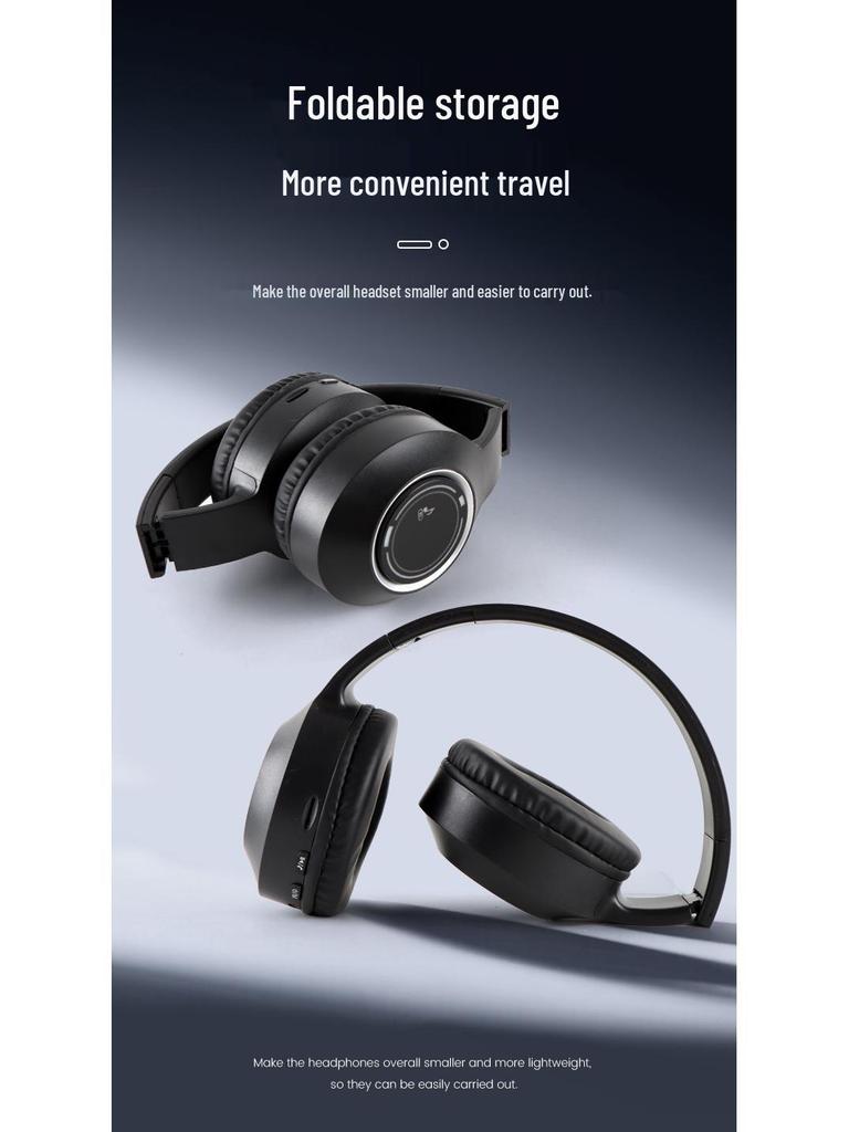 Luminous Bluetooth Headset: Foldable, High-Value, Head-Mounted for Gaming & Music