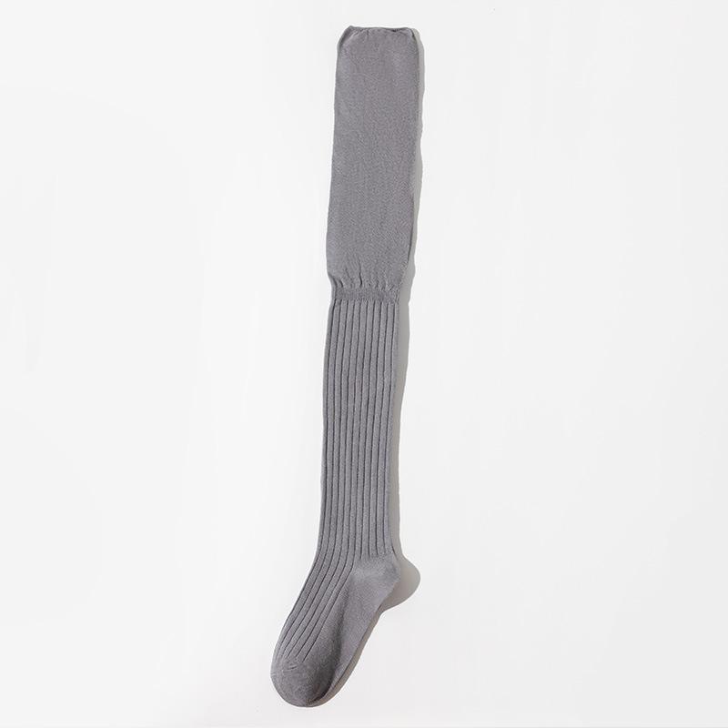 Socks Women'S Knee Socks Autumn And Winter, Thigh Socks Pure Cotton Sweat-Absorbing Japanese Stacking Socks Solid Color Fashion High-Tube Socks