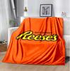 Reeses Peanut Flannel Blanket Soft Warm All-Season Throw, Design for Camping, Car Travel, Hiking Sofa, Bed, Office Perfect Gift for Parties