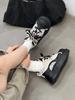 Leather thick-soled heightened ugly cute big-headed shoes for women's 2025 spring and autumn new models, light and comfortable soft-soled small bre