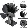 4 Blade Heat Powered Stove Fan Log Wood Burner Eco Friendly Quiet Fireplace Fan Winter Warm Home Efficient Heat Distribution