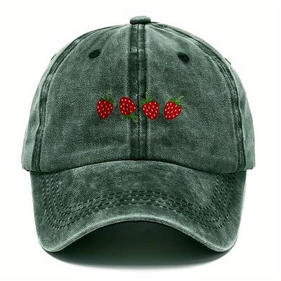 Baseballkappe mit Erdbeeraufdruck und verstellbarem Sonnenschutz, modische Schirmmütze für Damen und Herren, weiches Oberteil-Design