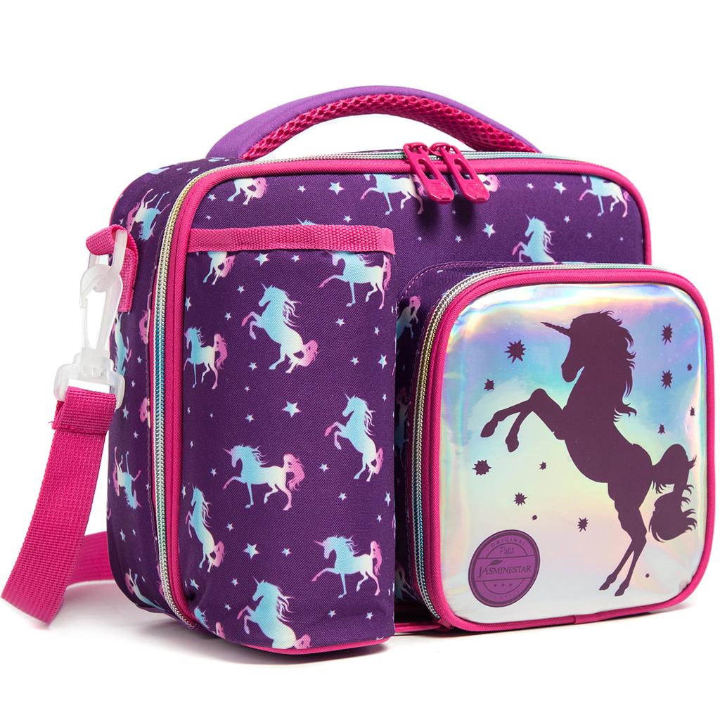 Meetbelify Girls Lunch Bag Cooler Bag for Kids Boys Girls Insulated Kindergarten Lunch Bag Thermal Bag with Strap Bag for School