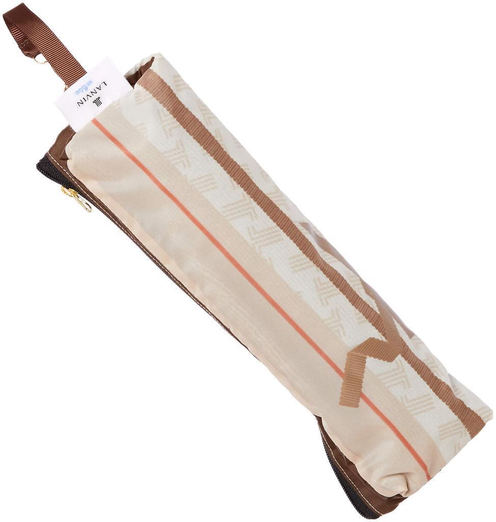 Moonbat LANVIN en Blue Folding Ribbon and Striped Rib 50cm Umbrella, Pattern, Women's, Stylish, Beige, Length Approx.