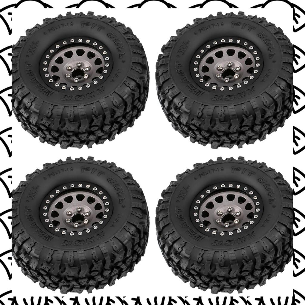 A71Z 4PCS Metal 2.2 Beadlock Wheel Rim Tires Set For 1/10 RC Crawler Car Traxxas TRX4 TRX6 Axial SCX10 RR10 Parts
