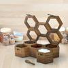Gewürzbox aus Holz mit Löffelbehälter für Küchen-Masala