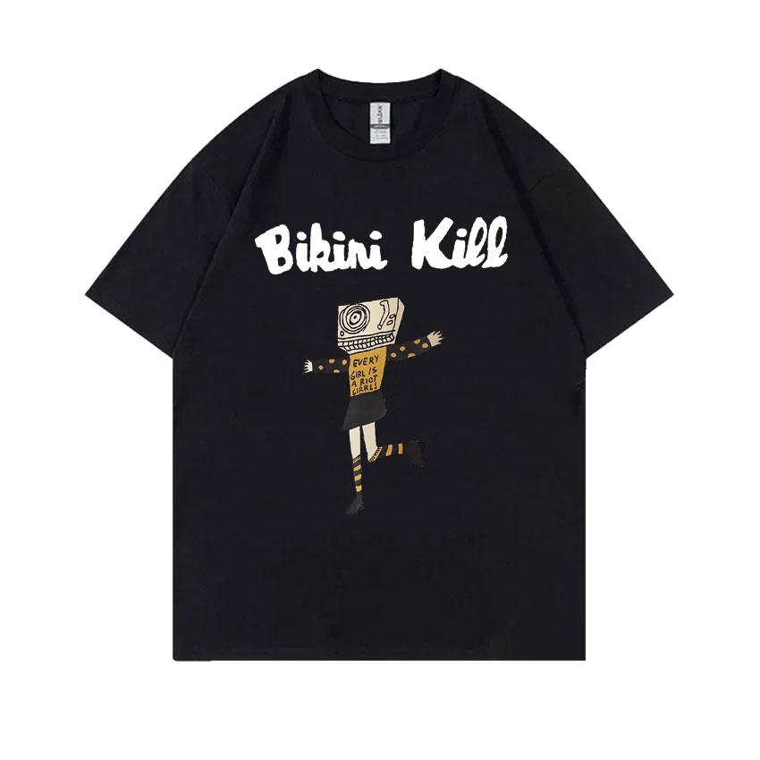 Punk Rock Band Bikini Kill Every Girl Is A Riot Girrl T Shirts Riot Grrrl Kathleen Hanna TShirt Mens Casual Oversized Tshirts 3XL
