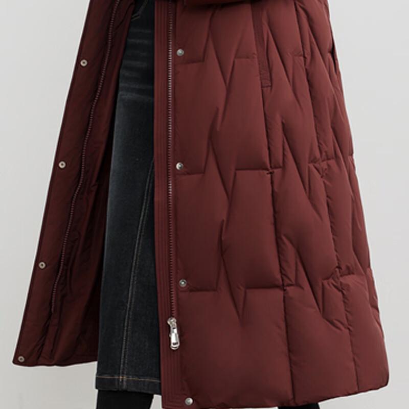 XueZhongFei Women's Long Hooded Winter Down Jacket