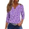 Women's Fashion Casual Seven Split Sleeve Burst Vintage Floral Print Pullover Top