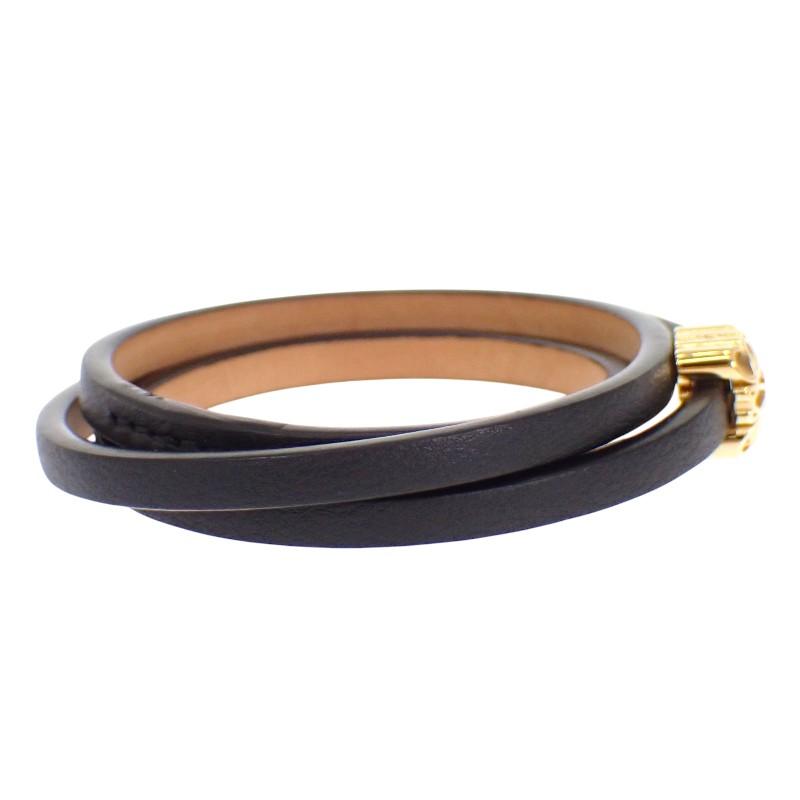 Loewe J242TWLX03 S pulseira preto Pele de bezerro/Latão Mulher