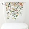 Floral Toilet Lid Decal Seat Self Adhesive Strong Stickiness Decorative Waterproof Removable Plant Leaves Flowers Sticker Flower
