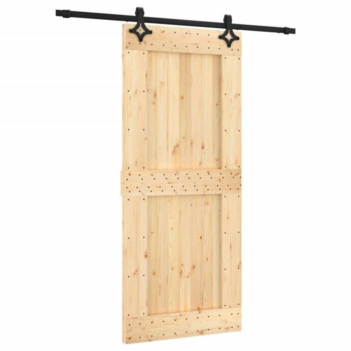 VidaXL Porte coulissante et kit de quincaillerie 90x210 cm pin massif, porte intérieure, porte de grange intérieure 3203148
