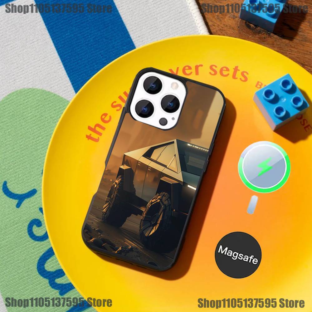 SUV Car T-TeslaES Pickup Truck Phone Case For iPhone 17,16,15,14,13,12,11,Pro,Max,Plus,Mini Magnetic Magsafe Wireless Charging