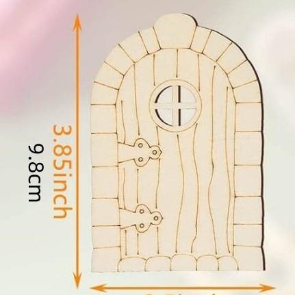 10pcs Fairy Door Miniature Wooden Garden Doors Windows Unfinished Window Mini House DIY Craft for Wall Home Party Decoration
