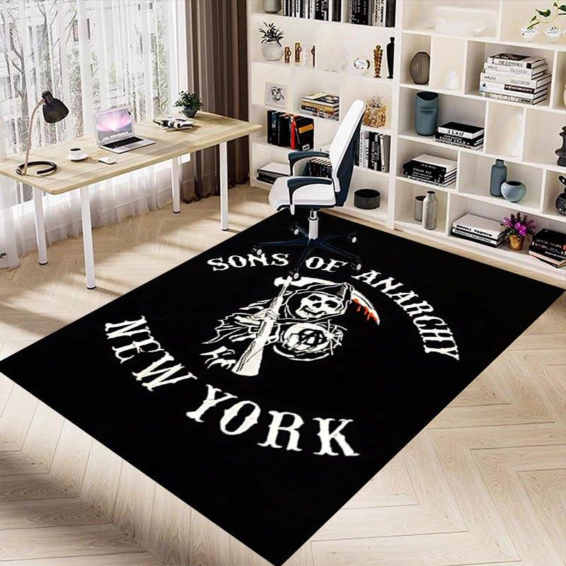 1pc Sons of Anarchy themed Office Carpet Chair Mats - durable polyester rug for home theater, office, dorm room decor - tA67
