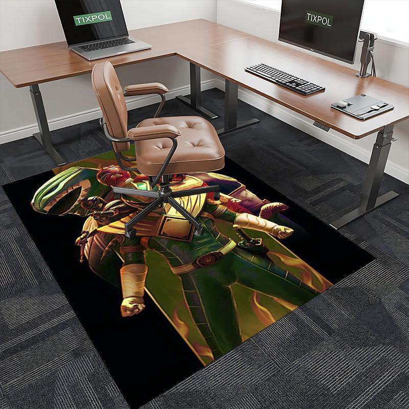 1pc Power Rangers Green Ranger Anime Cartoon Design Office Chair Mat Non-Slip Carpet for Home Decor, Suitable for All Seasons.Y026