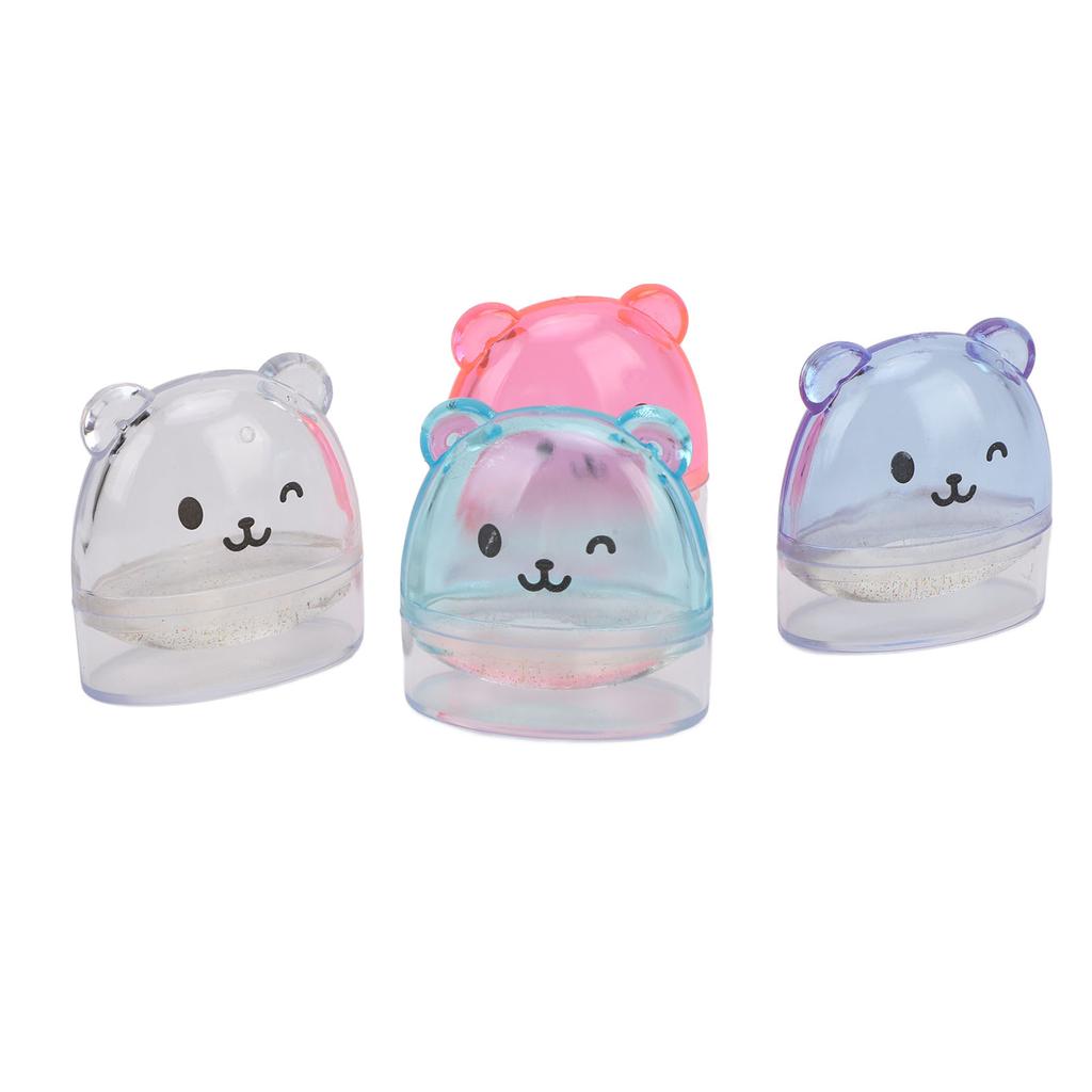 4pcs Nail Art Silicone Stamp Set Cute Bear Transfer Printing Tools Multifunctional French Nail Stamp