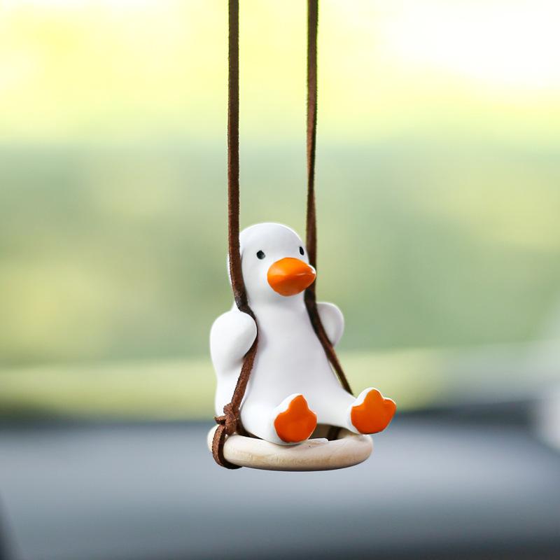 Car-Mounted Swing Duck Pendant - Trendy Yellow Cartoon Decor