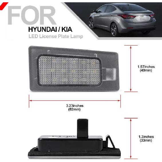 Nsautolighting LED License Plate Lights Full LED Number Plate Lamp Assembly for 2011-2018 Hyundai Elan'tra Accent Elan'tra Coupe for 2009-2018 Kia