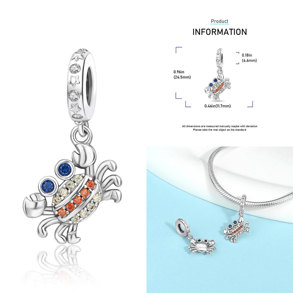 Zircon Heart Clip Charms Flower Clover Charm Copper Sea Turtle Beads Fit Diy Original Bracelet Jewelry