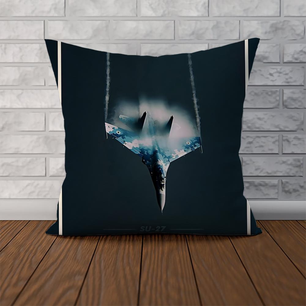 Russia Modern Fighter Jets Pillow Case For Car Sofa Decorative Home Double-sided Print Plush Square Throw Pillow Cushion Cover