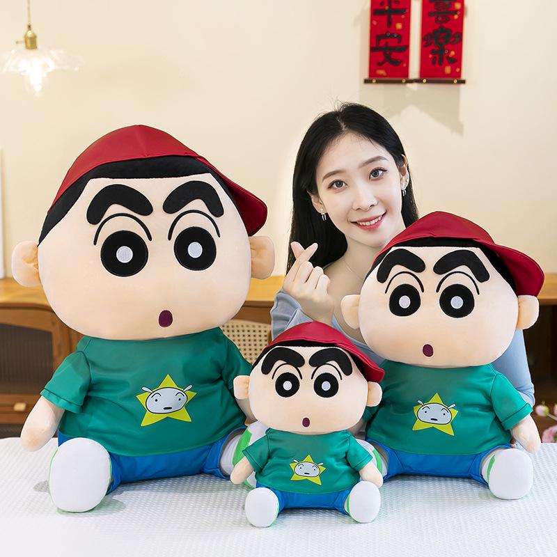 Shin-chan Plush Toy & Cute Casual Sweatshirt: Anime-Inspired Birthday Gift & Sleeping Pillow for Kids