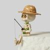 Skeleton Fishing Funny Decoration Halloween Gift Desktop Atmosphere Ornament