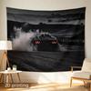 2D Flat, 1pc 2D Printed Tapestry, Large/Small Size, Smoke Drifting from Car Tires, Aesthetic Wall Decor, Home Decor, Not Emitting Light, Suitable for 