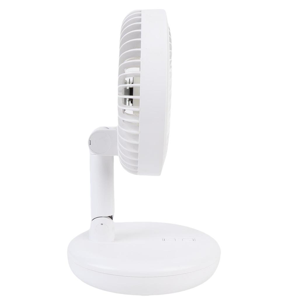 Folding Portable Desk Fan Rechargeable Long Battery Life Quiet Oscillating Table Fan with Remote Round LED Light Timer