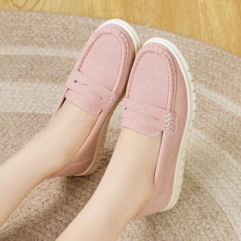 Women's Loafers Moccasins Black Pink Sneakers Casual Walking Shoes