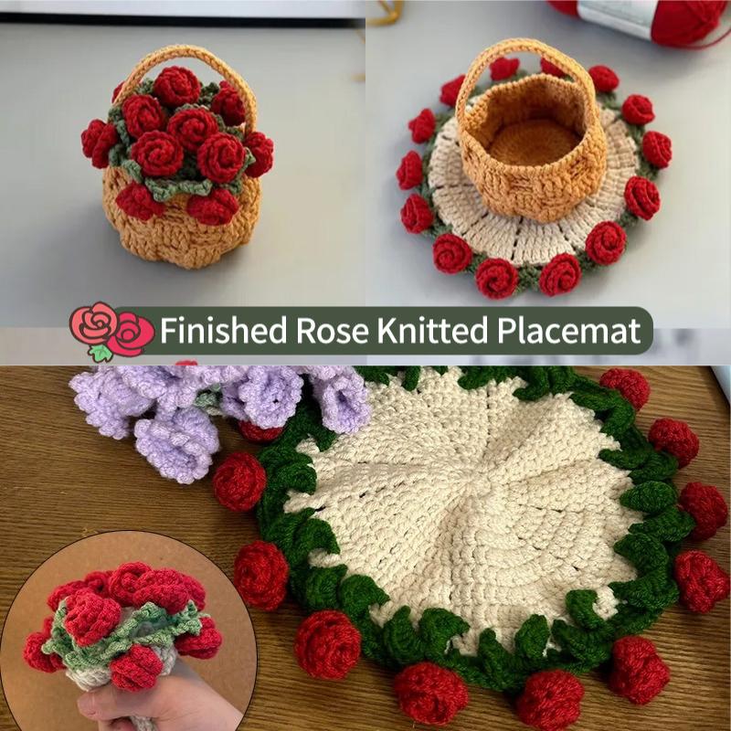 Crochet Flower Placemat Cup Mat Handmade Woven Placemat Party Favors Holiday Gifts Table Accessories Flower Decorations