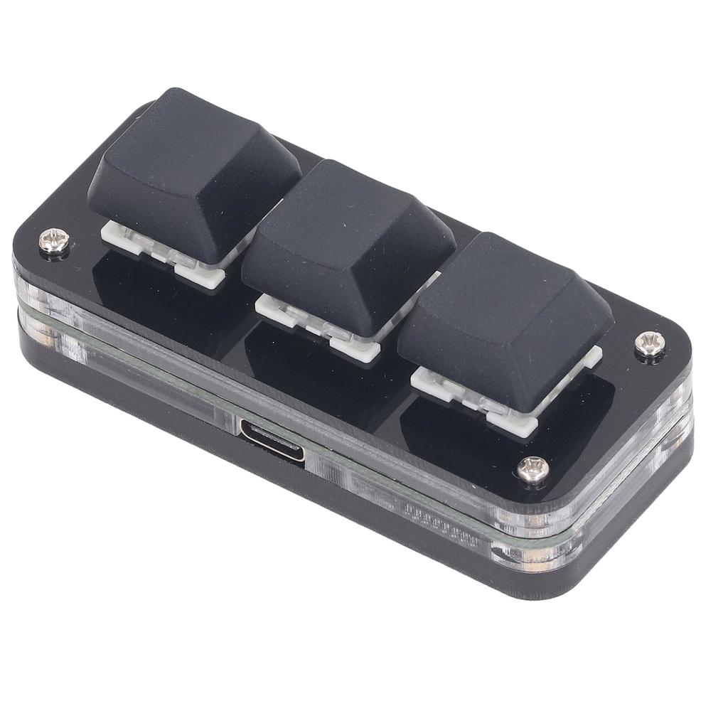 3 Key Mini Keypad Industrial USB Customized Blue Switch Programmable Gaming Keypad with RGB Light