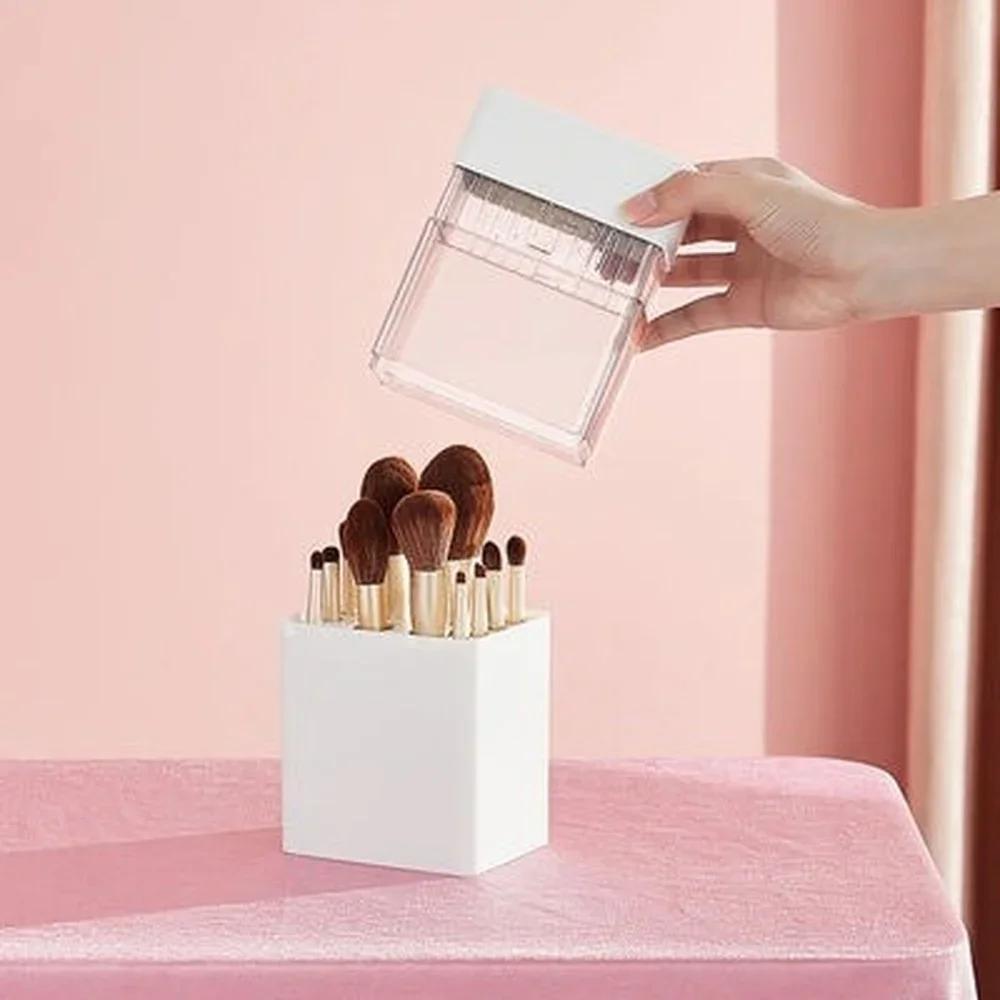 

Makeup Brush Storage Cartridge Dust Pen Bucket Desktop Acrylic Eyebrow Pencil Storage Cosmetic Eye Shadow Brush Storage Box