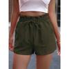 VEZFAA Damenmode, lässig, einfarbig, bedruckt, Sport-Shorts mit hoher Taille