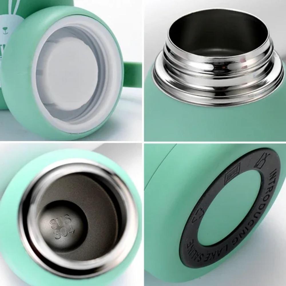 Mini 320ml Söt Termosflaska Bärbar Termosmugg Rostfritt Stål Isoleringsmugg Vakuumflaskor Vattenflaska för Flickor Barn Café