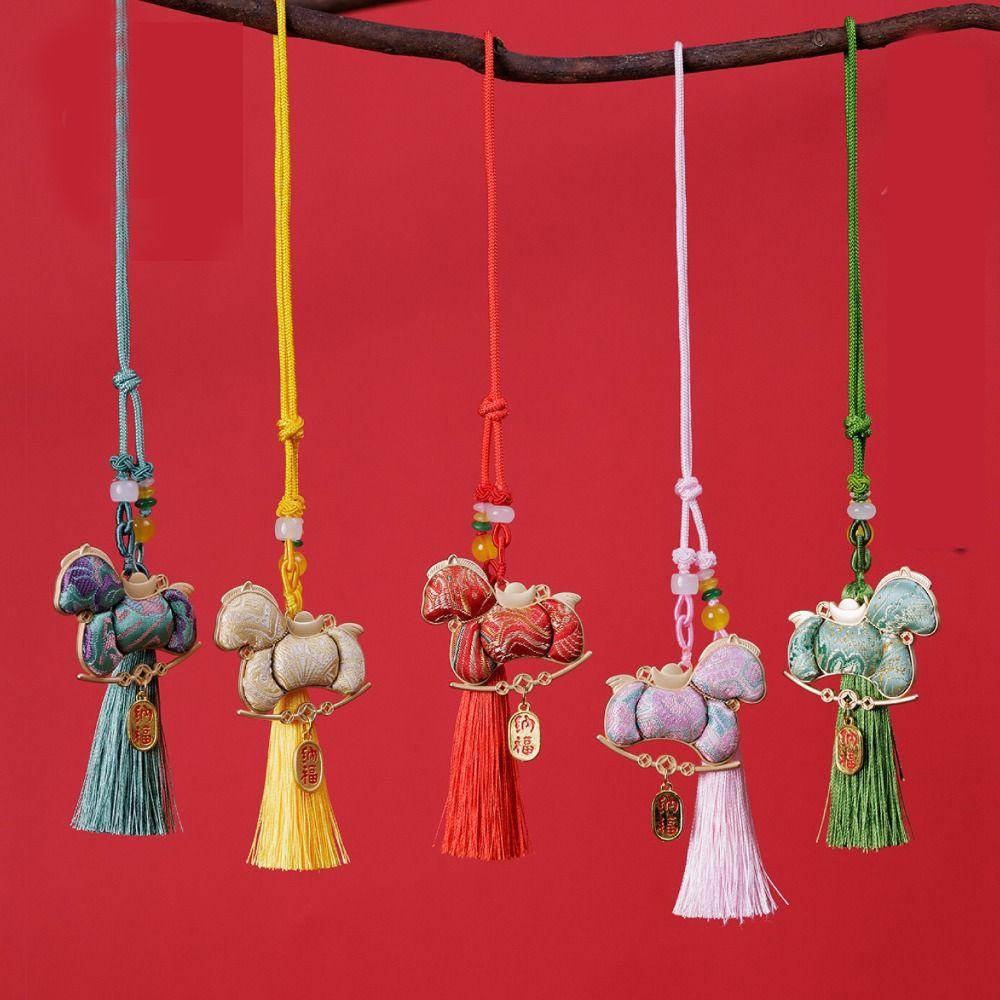 Satin Pony Embroidered Pendant Brocade Car Hanging Ornaments  Cultural Gift