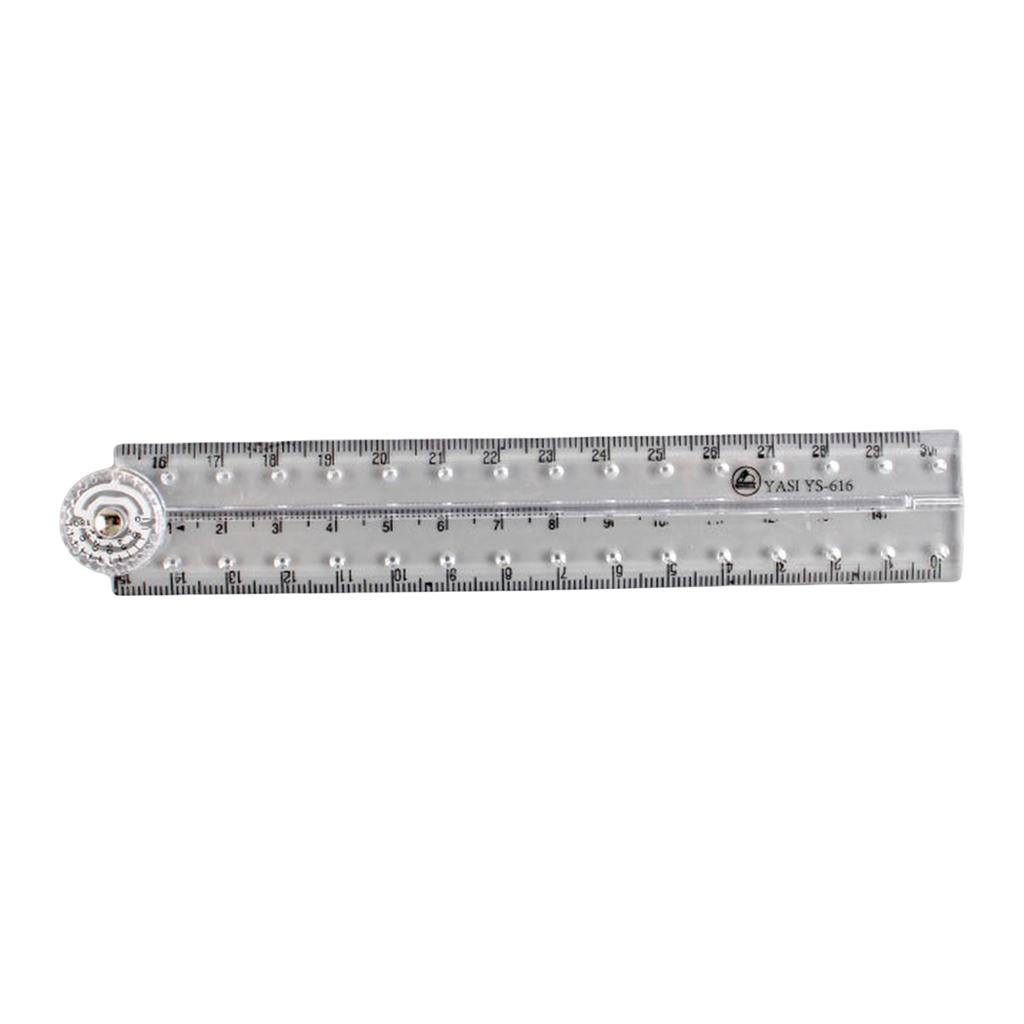Clear Folding Rulers Drawing Ruler Clearly Centimeters Scale Measuring Length 0-30cm (0-12Inch) for Student Teacher