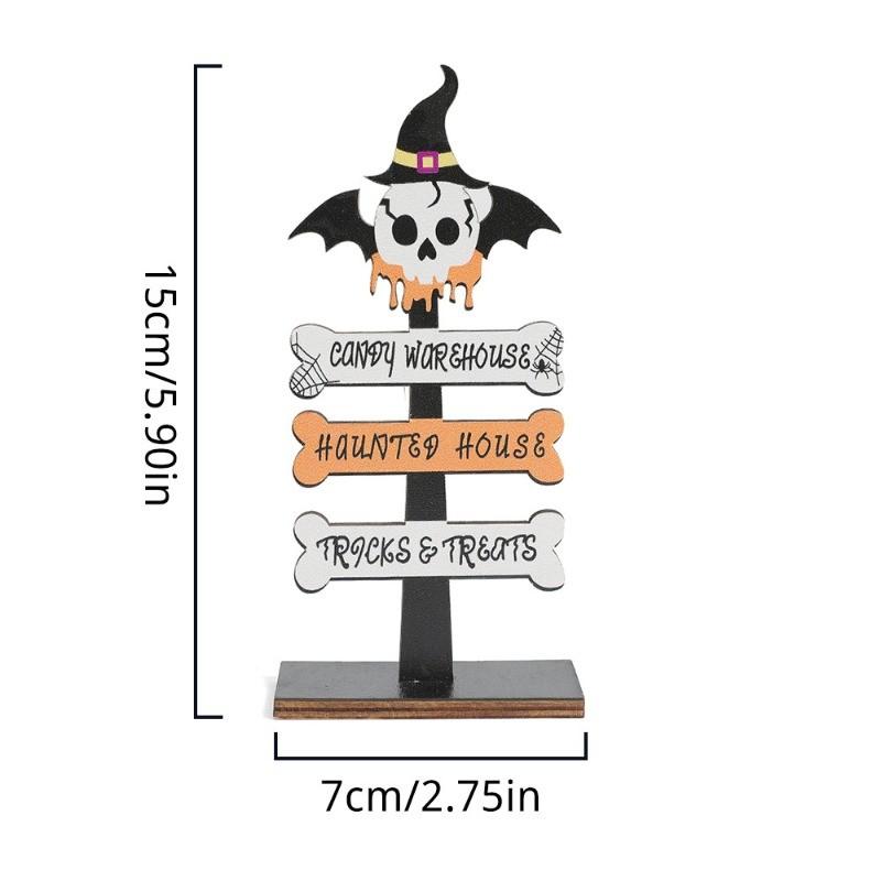 1Pcs Wooden Halloween Decorations Table Pumpkin Ghost Table Centerpiece Ornament for Home Decor Indoor Outdoor Party Accessory