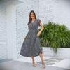 V-neck Printed Short-sleeved Women's Dress - 2023 Spring/Summer Collection