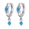 2026 Fashion Small Fresh Earrings Inlaid Turquoise Zirconium Diamond Earrings Water Drop Ear Buckles Simple Temperament Ear Jewelry Ear Buckles