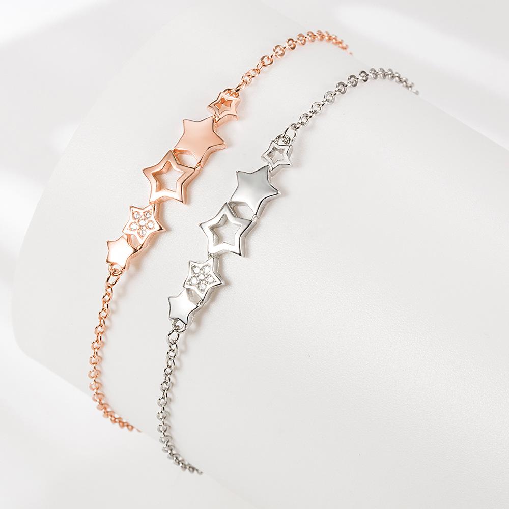 Versatile Zircon Star Bracelet for Women - Personalized Five-Star Design, Perfect for High-End Christmas or Birthday Gift