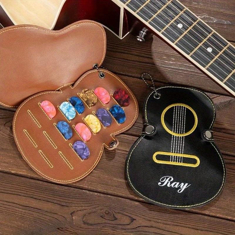 

1pc large capacity guitar pick bag, embroidery creative design portable pick clip, folk guitar pick storage bag Embroidered pick bag 16.5*12.7cm чорний