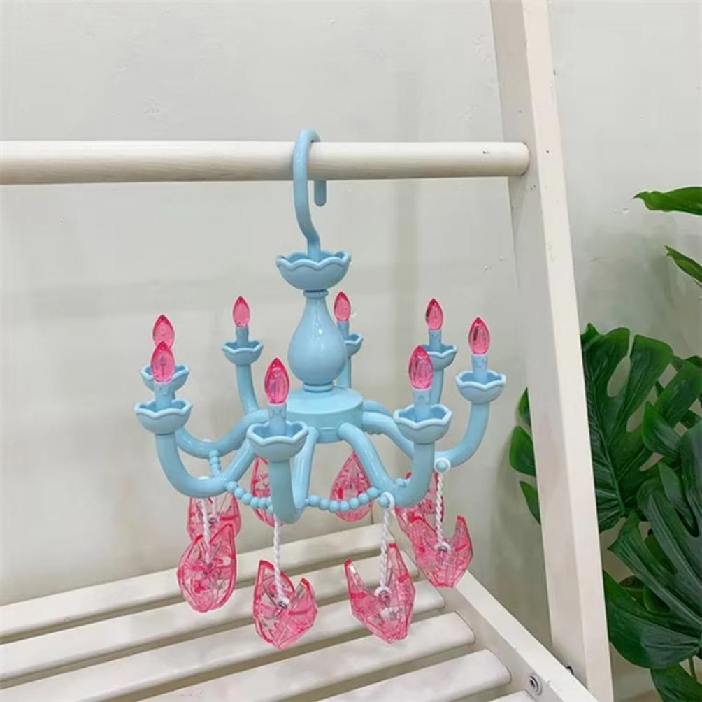 Plastic Princess Style Beautiful Drying Rack Multi-functional Underwear Socks Clip Clothes Hanger Dryer Towels Cloth Drying Rack