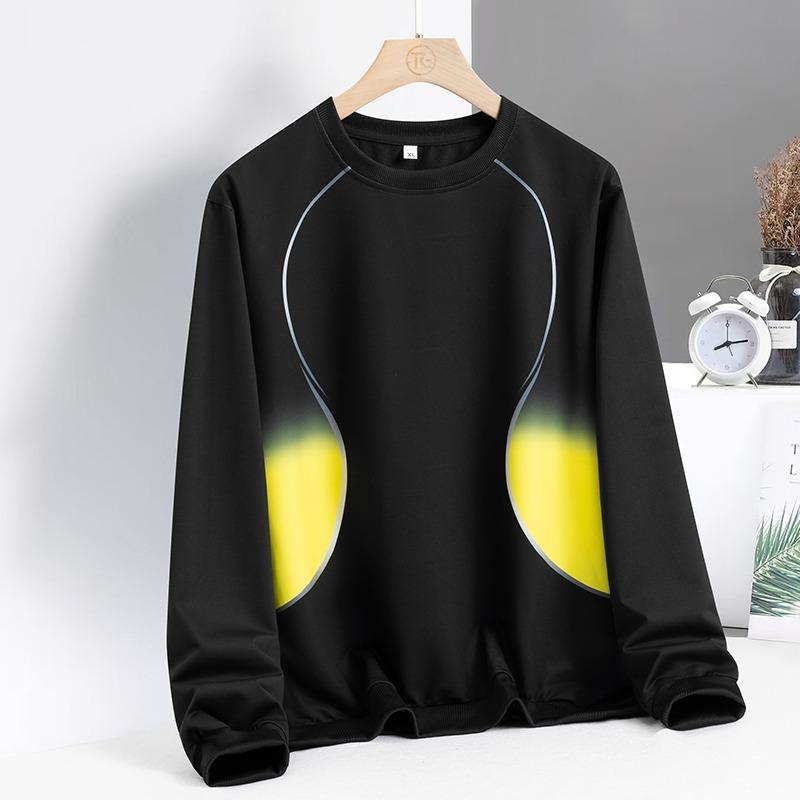 Autumn and Winter Men's Gradient Casual Sports Trend Versatile and Handsome Round Neck Pullover Long-sleeved Sweatshirt Top